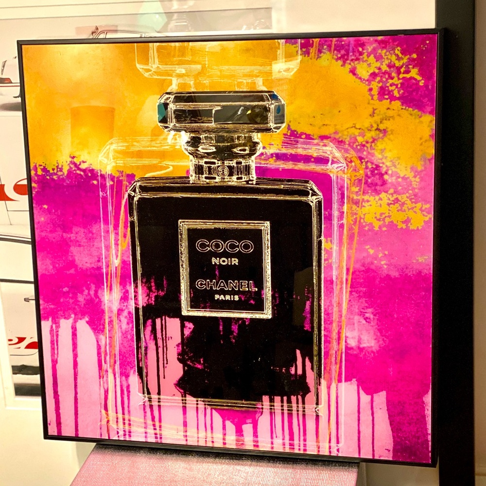 CHANEL PERFUME ART PRINT Framed Graphic Design Graffiti Modern COCO NOIR